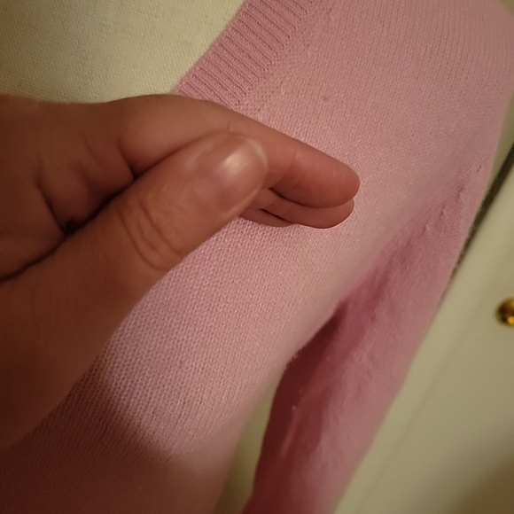 Nordstrom Cashmere Sweater V Neck Pink Medium - Picture 4 of 6